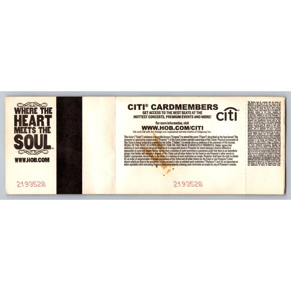 Jonny Lang 2009 Concert Ticket House Of Blues Houston GA Standing Adult - Picture 2 of 2